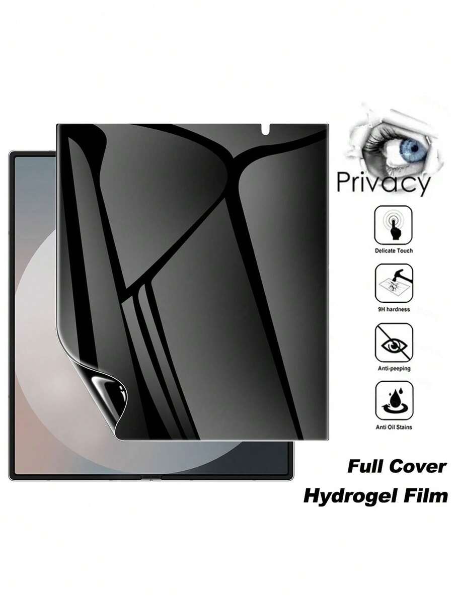 1 Pack Anti-Spy Private Flexible Inner Film [Non-Glass] Compatible With Samsung Galaxy Z Fold 7 6 5 4 3 2 5G, Full Coverage, Case Friendly, Bubble Free, Anti-Scratch, Self-Healing - Black - View 1