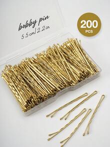Bộ 200 kẹp tóc cong kèm hộp đựng, kẹp tóc dành cho nữ và bé gái, phù hợp với mọi loại tóc, thích hợp sử dụng hàng ngày và tạo kiểu tóc, kẹp tóc cài đầu, phụ kiện tóc cho nữ, mùa hè, kỳ nghỉ, du lịch. - Bộ 200 chiếc - Xem 15