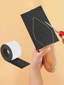 1 Roll Thick Anti-Slip Wearable Shoe Sole Sticker - Abrasion Resistant For Heels, Sports And Sandals Suitable For High Heels,Sports Shoes And Sandalssuitables For High Heelshoes. Noiseless Odorless Black Textured Surface Enhances Grip Shoe Accessories, Shoes Sole For Women Insulation,Galentines,Puppy,Carnival,Party Decorations