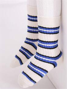 Calcetines de estar en casa con forro térmico de felpa para niñas en invierno, calcetines de tripulación cálidos - Multicolor - Ver 21