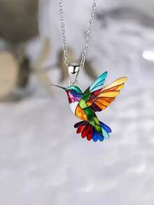1PC Fashion Creative Colorful Bird Pendant Necklace Summer Dopamine Personalized Clavicle Necklace Pendant - Colorful - View 4