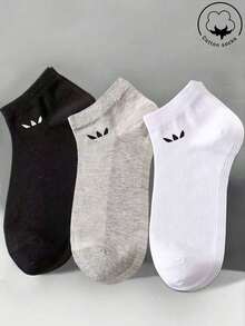 20/10/5/3/1 双装男士棉袜，短袜，隐形袜，双线防滑设计，白色、黑色，低帮，踝袜，吸湿排汗，柔软透气，适合商务、休闲、居家、运动、学院风等场合，四季皆宜，颜色随机发货 - 彩色 - 查看 3