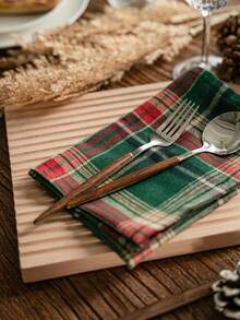 American Pastoral Style Green Plaid Rectangular Towel, Suitable For Daily Use, Festivals, Parties, Birthdays, Dining Tables, All Seasons - Green - View 6
