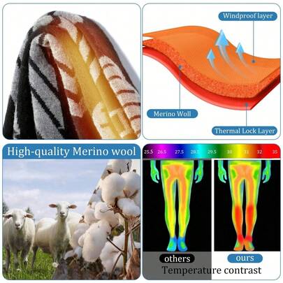 1 Pair Professional Thick Ski Socks, Warm, Compression, Cold-Proof For Adults