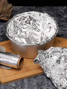 1 rolka wytrzymałej folii aluminiowej, 5 metrów, folia aluminiowa z powłoką zapobiegającą przywieraniu, do pieczenia, grillowania i piekarnika, odpowiednia do gotowania i pieczenia w okresie świątecznym, materiał do kontaktu z żywnością, niezbędna do gotowania w okresie świątecznym, wytrzymała folia aluminiowa, powierzchnia zapobiegająca przywieraniu, rolka folii aluminiowej - Wielokolorowe - Zobacz 5