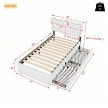 Bed Frames - Light Beige + MDF + 90cm*200cm - View 5