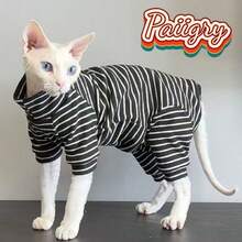 Soft & Skin-Friendly Hairless Cat Thermal Undergarment, Suitable For Domestic Cats - Black - View 3