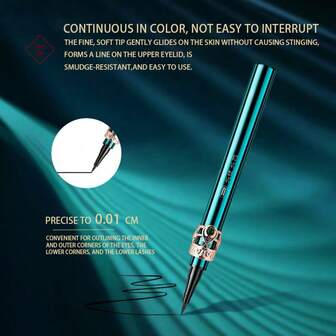 1 pieza Delineador de ojos resistente al agua y al sudor, 1ml/0,034oz, suave y cómodo, de larga duración, sin manchas, adecuado para salir, fiestas, citas, trabajo