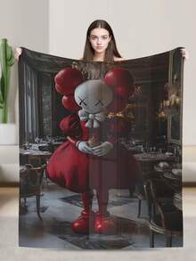 Kawss Kawaii Kaw  Blanket Flannel Blanket, Super Comfortable Winter Warm Blanket Summer Air Conditioning Blanket, Soft And Light Bed Sofa Decoration, Not Easy To Shed, Machine Washable - màu đen - Xem 1