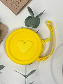 1 pieza Monedero de silicona de estilo simple, bolsa de almacenamiento de gran capacidad y forma redonda, bolsa de color sólido, adecuada para auriculares, cables de datos, lápiz labial, monedas, llaves, etc., tacto suave, fácil de limpiar y cuidar, simple y ligera, espacio razonable, alta portabilidad, adecuada para el hogar, el trabajo, las salidas y los viajes.