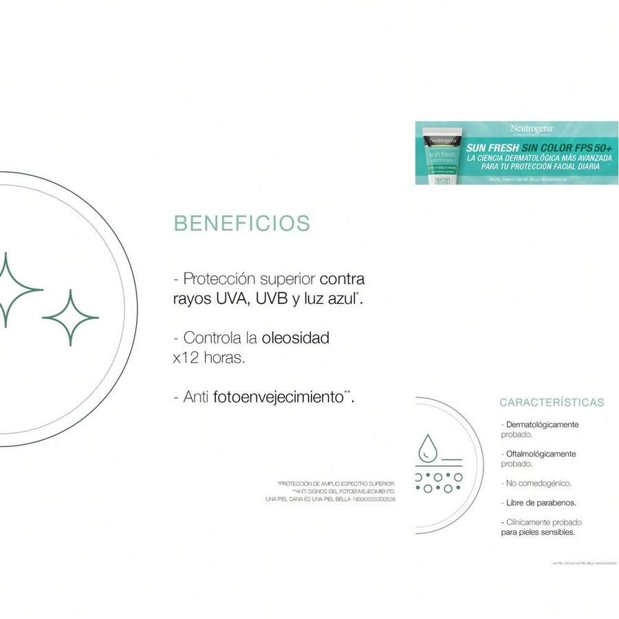 Protector Solar Facial Dermcare sin Color con Niacinamida FPS50+ - 40g, para Todas las Pieles, Fragancia Fresca - Multicolor - Ver 1