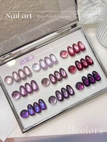 XEIJAYI 1pc 'Nine Purple Flame' Cat Eye Nail Gel  - Mystical Purple Hues With Intense Cat Eye Shine, Perfect For  Women's Nail Art & Daily/Evening Wear, Long-Lasting & Chip-Resistant - 彩色 - 查看 2