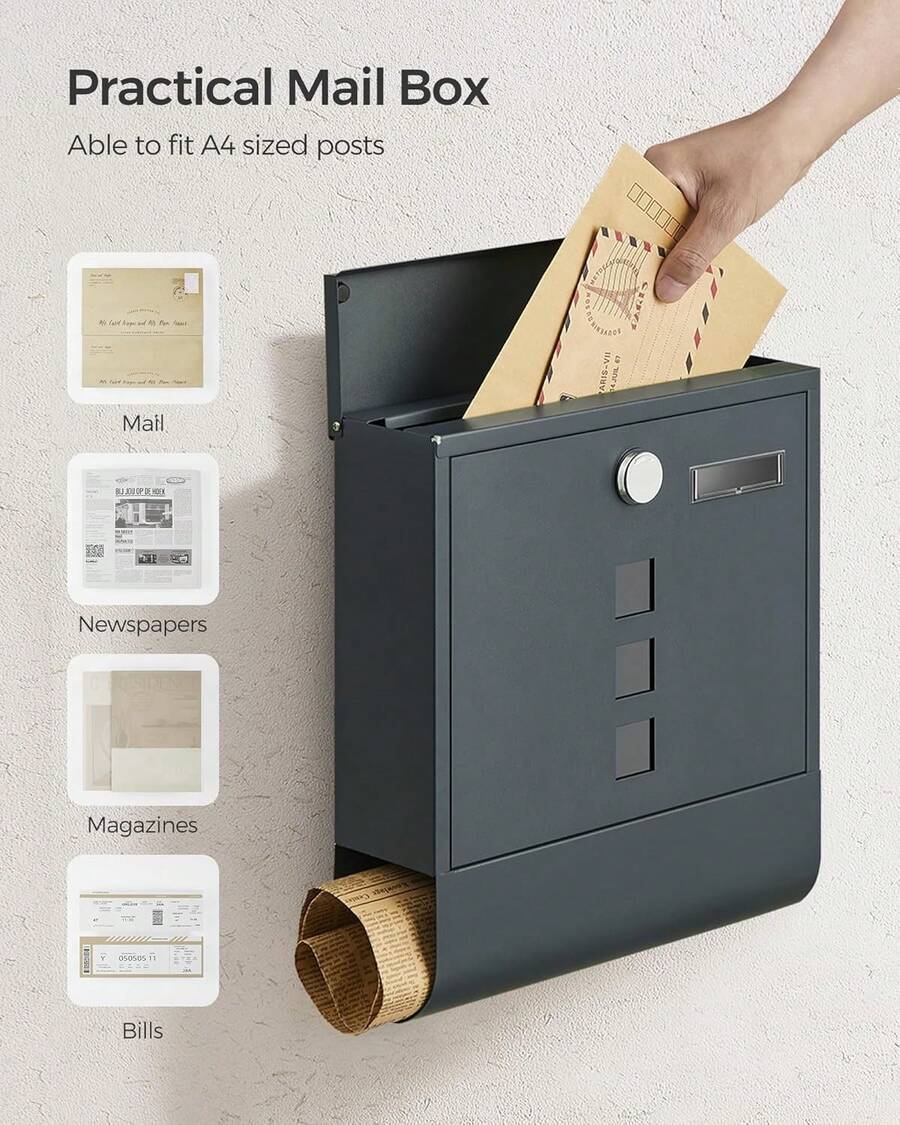 Wall-Mount Mailboxes - رمادي - مشاهدة 1