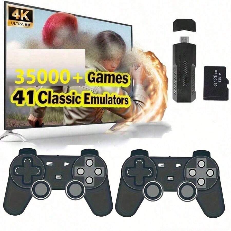 Retro Game Stick Game Console, X2 Pro 4K Output & Wireless Controller Plug And Play Portable Video Game Console With 35000+ Games / 42000+ Games, Arcade Gaming Console(64G/128G) - Nhiều màu - Xem 1