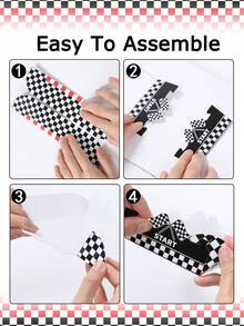6pcs Racing Car Theme Paper Food Trays, Black & White Checkered Disposable Food Containers, Baby Shower Food Serving Trays, Racing Car Birthday Party Tableware Decor, Disposable Party Supplies, Snack Trays, Bread Boxes, Cake Boxes, Cookie Boxes, Candy Boxes, Fries & Popcorn Boxes, Donut Packaging Boxes, Holiday Event Party Food Platters, Birthday Party Supplies - Racing - View 12