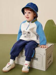 mini bala Kids Anti-Static Fleece Two Pieces Set Soft Cozy Warm Long Sleeve Top And Pants