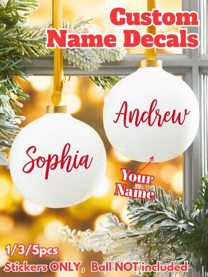 1/3/5 Stück personalisierte holografische Namensaufkleber, individuelle Glitzer-Textaufkleber für Wasserflaschen, Tassen, Geschenkboxen & Luftballons, personalisierte Weihnachtsaufkleber, Geschenke für Freunde, Familie & Lehrer, Hochzeitsparty Gastgeschenke, Wanddekoration, Heimdekoration, Weihnachtsdekorationen, Weihnachtsgeschenke, Weihnachtsdekoration, Weihnachtsdekorationen für Zuhause, personalisierte Weihnachtsgeschenke