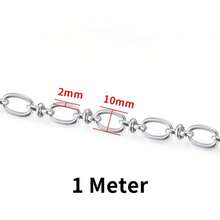 1m 304 Stainless Steel Jewelry Chain, Multi-Style DIY Bracelet Necklace Accessories, Rust-Proof Decorative Chain For Clothing - Stainless Steel Chain - View 16