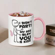 Cốc cà phê hôn/xì hơi - Món quà cốc cà phê pha trà hài hước mới lạ, "Tôi không xì hơi! Tôi đã hôn bạn" Quà tặng hài hước cho bạn bè, đồng nghiệp, Cốc cà phê/trà bằng gốm hài hước dùng hàng ngày, Hoàn hảo để chơi khăm và cười - Lý tưởng cho gia đình và văn phòng - Yêu Xì Hơi - Xem 15