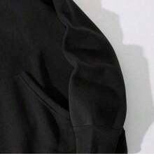 Black Spider Web Graphic Hoodie Gothic Streetwear Pullover - màu đen - Xem 4