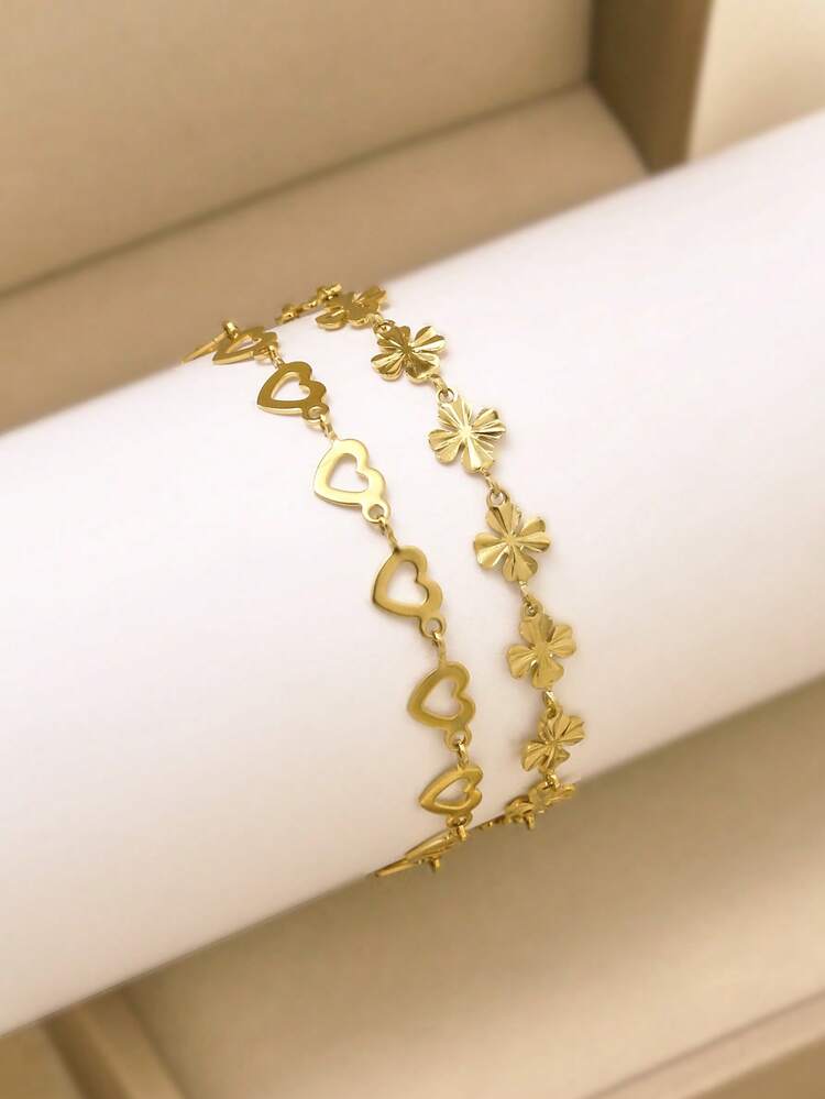 1条波西米亚风女士手链，不锈钢材质，简约设计，轻盈优雅，适合日常佩戴和聚会场合，是送给女孩、爱人、返校季、母亲节、万圣节、海滩度假的理想珠宝礼物。 - 金色 - 查看 12