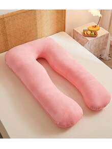 1pc Removable & Washable U-Shaped Pregnancy Pillow Cover (Cover Only)