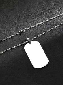 1 Stück Militär-Erkennungsmarken-Halskette für Herren, Titan-Stahl-Anhänger, der nicht verblasst, vielseitiges Streetwear-Accessoire, geeignet für den täglichen Gebrauch, Streetwear, Hip-Hop-Stil - Silber - Übersicht 8
