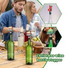 Festive Crystal Christmas Wine Stoppers, Set Of Reusable Bottle Stoppers To Seal And Decorate, Elegant Holiday Party & Bar Accessories For Gift Giving - Màu sắc ngẫu nhiên - Xem 7