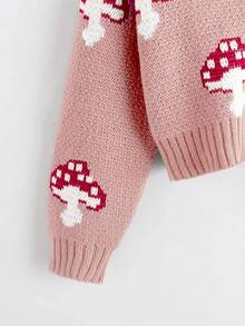 Girls' Cardigan Sweater Long Sleeve Button Down Cute Knit Cardigan Fall Preppy Clothes - Bụi hồng - Xem 4