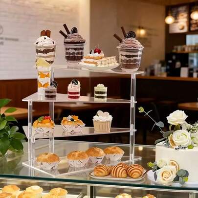 适合家庭聚会的分层蛋糕架，透明蛋糕展示架适合圣诞节、万圣节、节假日 - 非常适合分层甜点、蛋糕、糕点、展示、婚礼、毕业典礼、生日派对