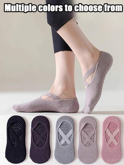 1/2 Pairs Of Women's Non-Slip Yoga Socks With Silicone Grips - Breathable Booties, Suitable For Pilates And Fitness, Short Tube Yoga Socks, Invisible Dance Exercise Indoor Pilates Floor Socks, Women's Anti-Slip Yoga Socks,Cute Stuff
