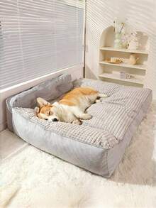 PETSIN 1 件超大宠物床 - 适合大型金毛猎犬，防滑设计，可拆卸和清洗，加高侧枕，室内使用，宠物用品