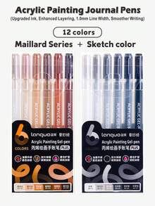 Languo Acrylic Painting Special Hand Pen Plus Version, Super Large Capacity Metallic Gloss Gel Pen, 1.0mm Stainless Steel Pen Head Design, Ink Flow Smoothly, Suitable For Students To Draw, Take Notes Back To School - Multicolor - View 26