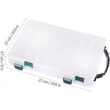 Dioche Cajas para Señuelos, Doble Cara A Prueba de Agua Visible de Plástico Claro Pesca Señuelos de Pesca Cebos Ganchos Accesorios de Pesca Caja de Almacenamiento de Accesorios Contenedor(14 Ranuras) - 1 - Ver 7