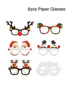 9 Pcs Paper Christmas Glasses Bulk Holiday Glasses Frames Christmas Sunglasses Fun Christmas Accessories Christmas Party Decorations Costume Eyeglasses For Photo Props Favors 9pcs Christmas Paper Glasses Christmas Party Favors Supplies