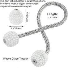 Pearl Magnetic Curtain Clip Curtain Holders Tie Back Buckle Clips Hanging Ball Buckle Tie Back Curtain Decor Accessories