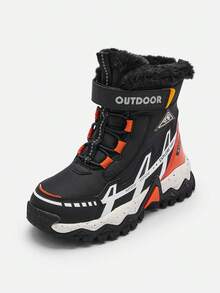 Balabala Boys Fleece Lined Winter Boots Toddler Warm, Anti-Slip &