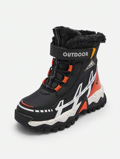 Balabala Boys Fleece Lined Winter Boots Toddler Warm, Anti-Slip &