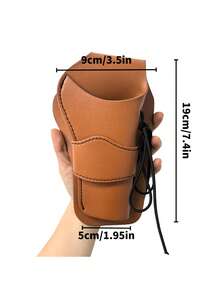 1-Piece Small Tactical Gun Holster - Quick Draw PU Leather Waist Holster With Medieval Retro Design - Compact Carry Solution For Outdoor & Range Use - Fall EDC Essential, Holiday Tactical Gift, Range Day Must-Have, Collector's Display Piece, Western Style Accessory