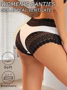 Sexy Lace Panties For Women - High Elasticity Waistband And Breathable Mesh Lingerie, Soft And Snug Fit Without Rolling, Slimming And Lifting Underwear - White - View 2