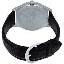 Casio 卡西欧男士石英表，皮革表带，白色罗马表盘，日期三针模拟手表，适合日常、休闲和其他场合 MTP-V006L-7B - 白色 - 查看 4