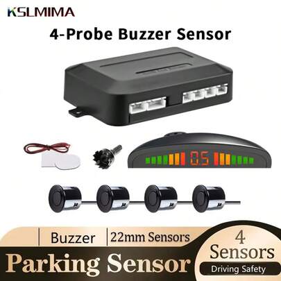 Risingon 12V 22mm Car Parking Sensor Kit Universal 4 Sensors Buzzer Reverse Backup Radar Sound Alert Indicator Probe System