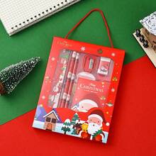 Christmas Gift Stationery Set, 6pcs Pencil Study Supplies, Handheld Stationery Holiday Gift