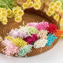 240pcs 3mm Pearlescent Flower Stamens, Artificial Gypsum Rose & Lily Handmade Craft Supplies, Home Decor Accessories
