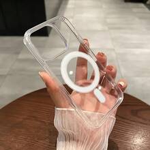 Luxury Magnetic Wireless Charge Clear Phone Case for  17 Air 16 15 14 Plus 13 12 11 Pro Max Mini Shockproof Hard Acrylic Protective Cover - Estilo 1 (1 pieza) - Ver 10