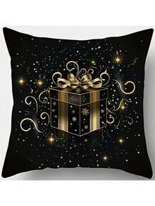 4 fundas de cojín decorativas de poliéster con cremallera, diseños tradicionales navideños de muñeco de nieve, renos y árboles, lavables a máquina, para sala de estar y sofá