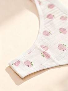 5-Pack Cotton Women's Thongs, Cute Pink Women's Underwear, Printed Women's Underwear - 彩色 - 查看 4