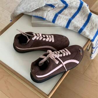 XIXITIAO 1 双可爱狗狗刺绣图案休闲软底运动鞋，舒适时尚平底运动鞋，百搭防滑，适合户外穿着