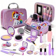 Kids Pretend Makeup Set (, Not For Real Use) Roleplay Vanity Cosmetic Bag Makeup Kit Princess Makeup Handbag Gift Box Set, Birthday, Holiday, Christmas, New Year Gift - Shape - View 6