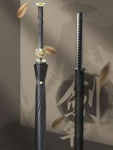 1把武士刀造型雨伞，将军刀造型雨伞，复古雨伞，武士刀造型雨伞，时尚将军刀/武士刀长柄雨伞 - 防水，手动开合，8/16/24根伞骨，武士风格自动长柄雨伞 - 钢架，防紫外线，雨具，遮阳伞，装饰品，婚礼装饰，男士复古设计，可爱小物，母亲节礼物，卧室装饰，花园，厨房装饰，夏季，海滩，旅行必备，房间装饰，软萌可爱，毕业季礼物 - 彩色 - 查看 1